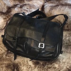 EUC Vintage Radley Black Leather Saddle Bag Purse